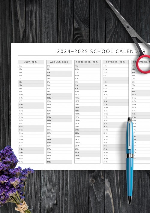 2024 School Calendar Template