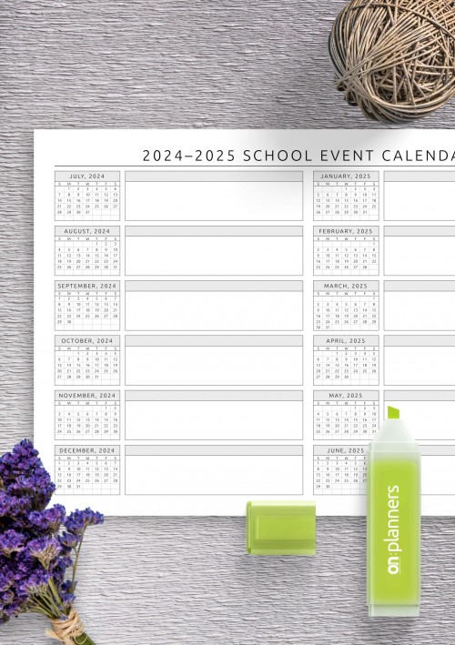 2024 School Event Calendar Template