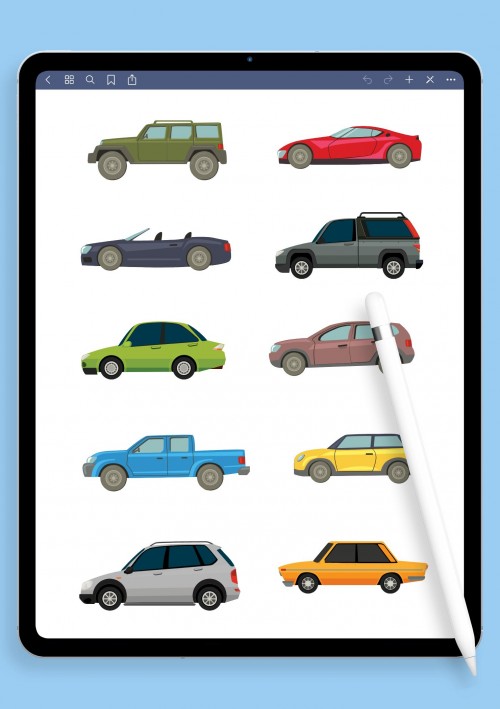 Simple Cars Sticker Pack for iPad
