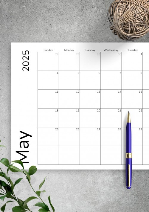 Two Months May 2025 Calendar