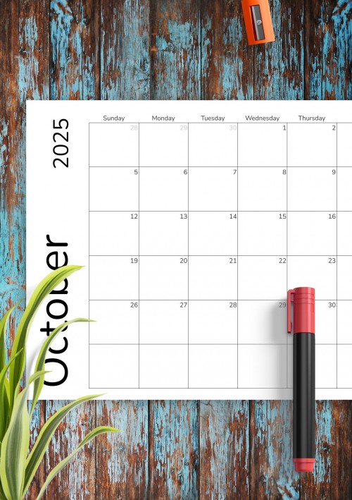 Two Months October 2025 Calendar