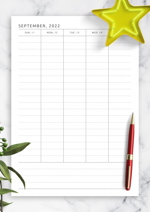 September 2022 Simple Weekly Planner with Notes, To-Do, Goals