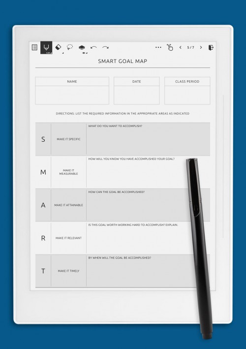 Supernote A5X SMART Goal Map Template
