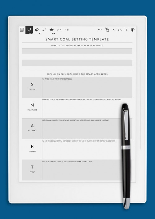 SMART Goal Setting Template for Supernote A6X