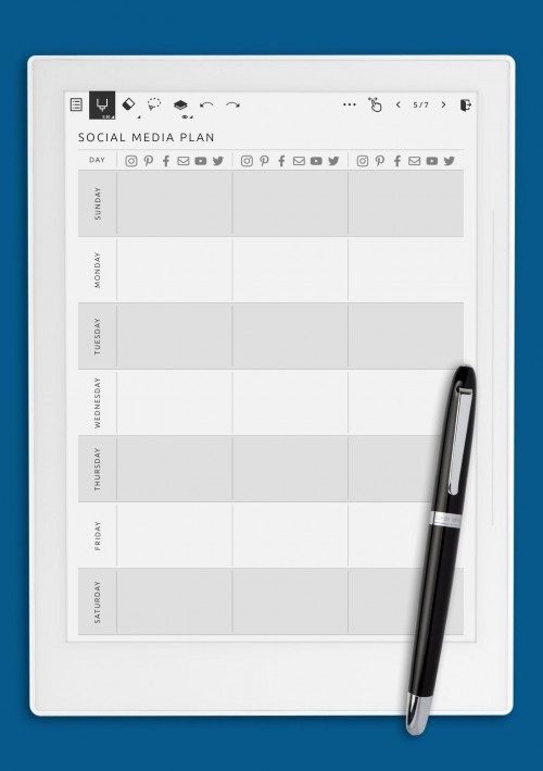 Social Media Plan Template for Supernote