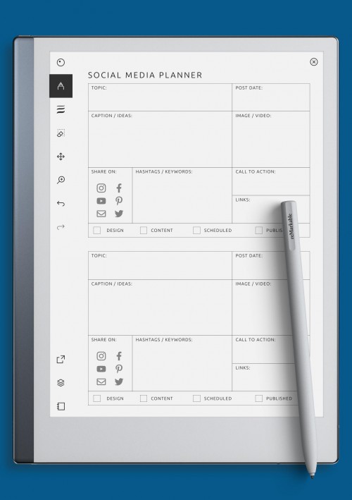 reMarkable Social Media Planner Template