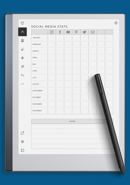 reMarkable Social Media Stats Template