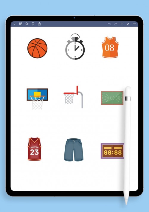 Sport Sticker Pack - Basketball for iPad: GoodNotes, Notability, Samsung Notes