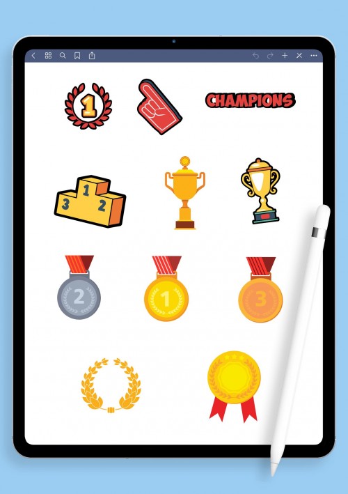 Sport Sticker Pack - Champions for iPad: GoodNotes, Notability, Samsung Notes