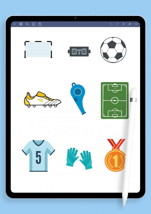Sport Stickers Pack - Soccer for iPad: GoodNotes, Notability, Samsung Notes