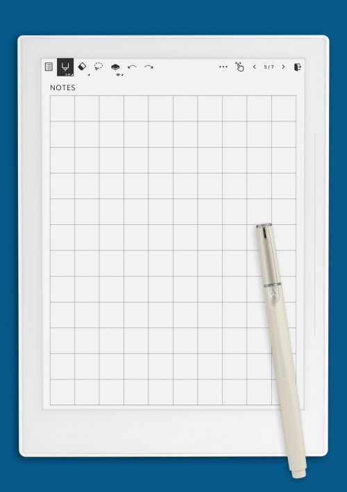Square Grid Wide Template for Supernote A5X