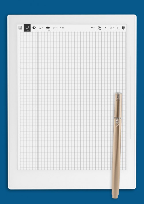 Squared Narrow Ruled blue with margin template for Supernote