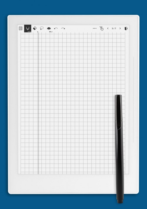 Squared Wide Ruled with margin template for Supernote