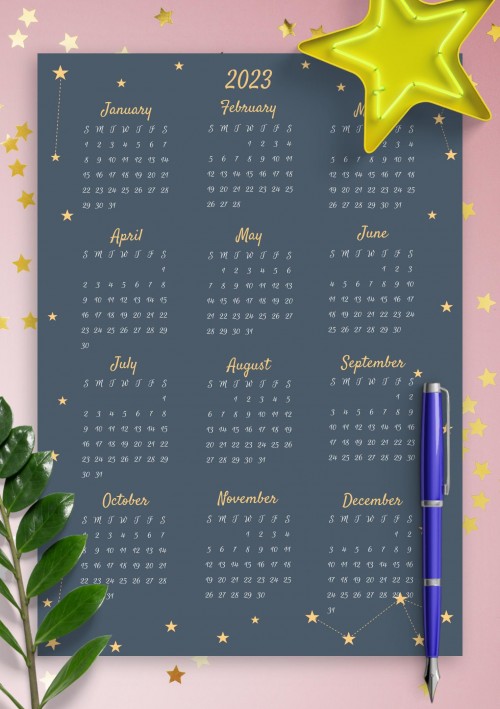 Starry Sky 2023 Calendar