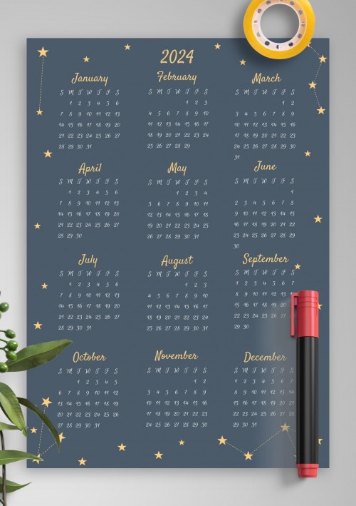 Starry Sky 2024 Calendar