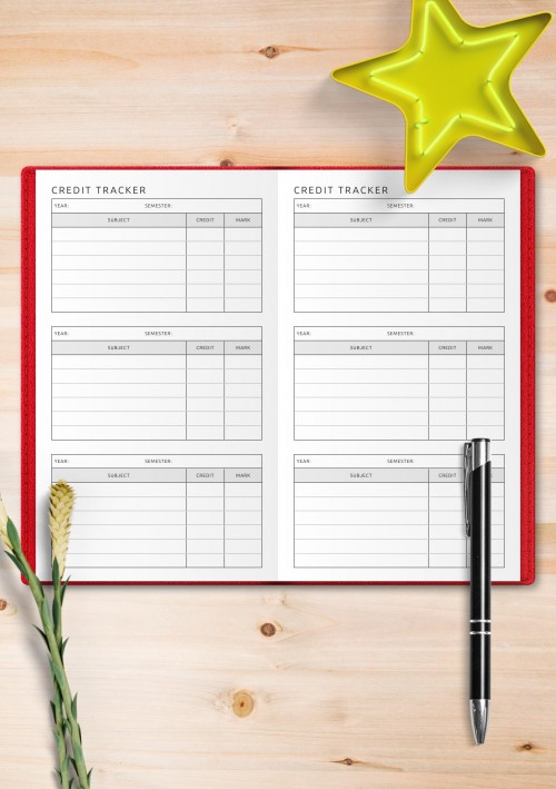 Travelers Notebook -  Student Credit Tracker