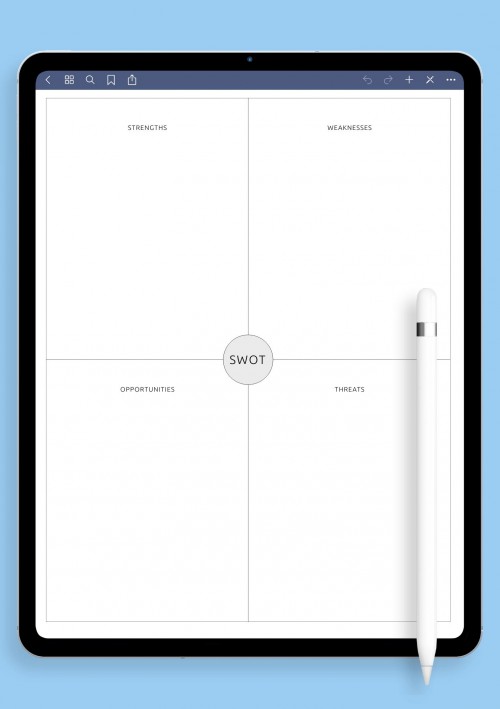 SWOT Analysis Lite Template for iPad Pro