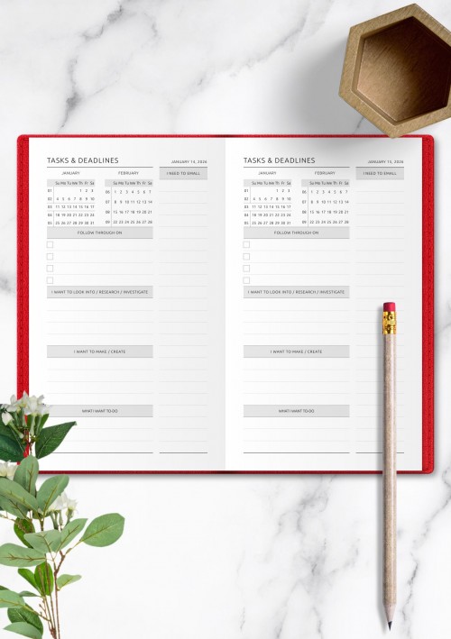 TN Daily Tasks & Deadlines Template