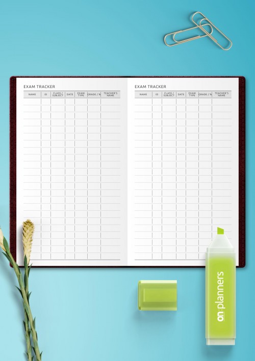 traveler's notebook exam tracker for teachers and administrators
