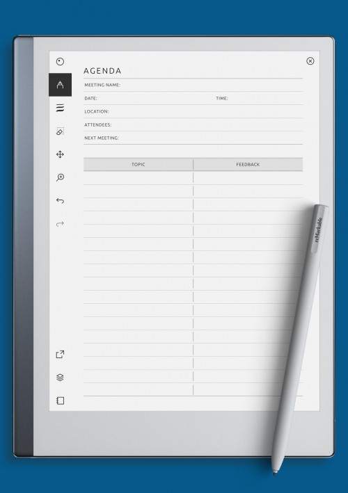 reMarkable Team Meeting Agenda Template