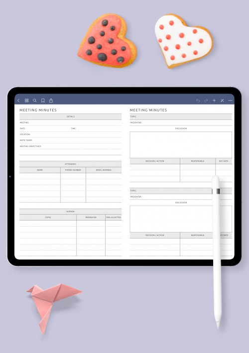Team Meeting Minutes Template template for GoodNotes