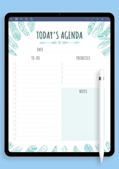 Today Agenda Template for Notability