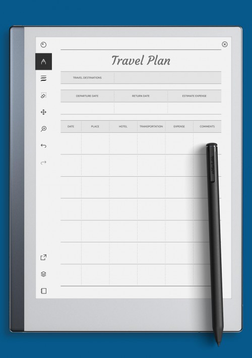 reMarkable Travel Plan Template