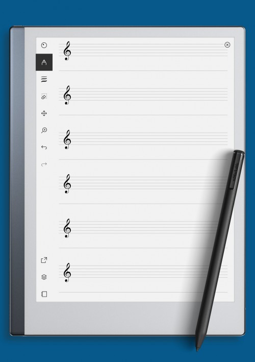 reMarkable Treble Clef Staff Paper with Lyrics Line (Printable Music Sheet)