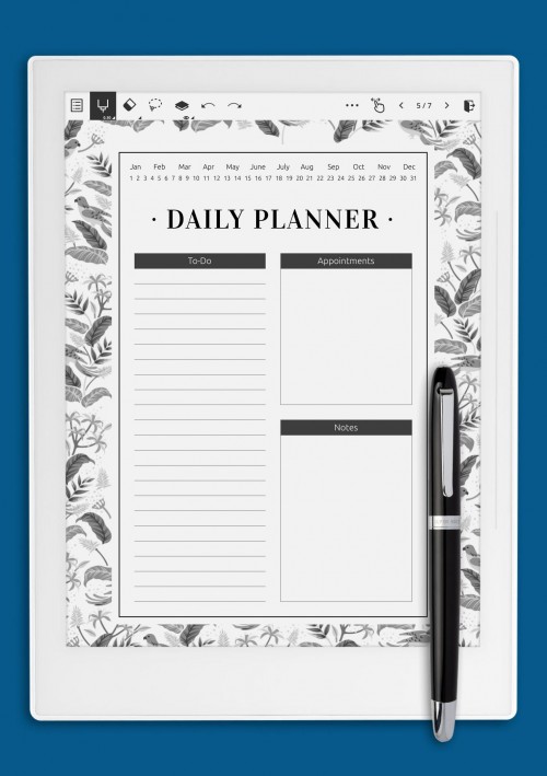 Undated Daily Planner with To-Do list Template for Supernote A5X