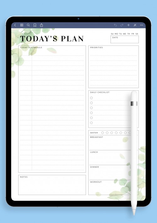 GoodNotes Undated Planner with Daily Checklist