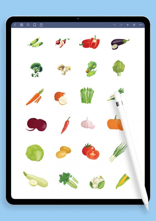 Vegetable-inspired Sticker Pack for iPad