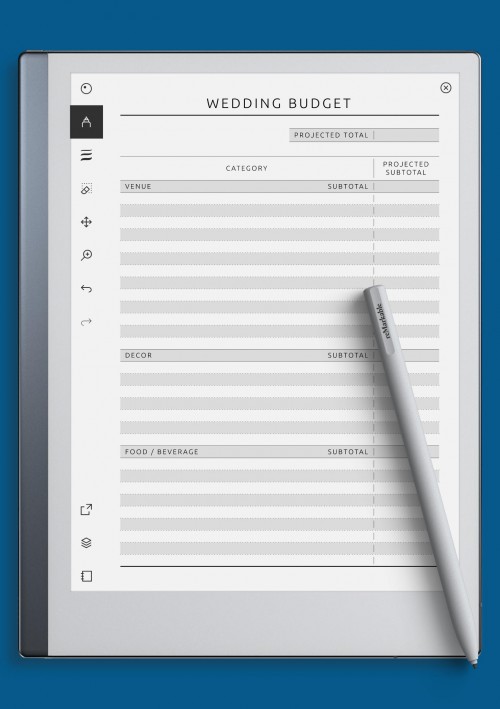 reMarkable Wedding Budget Template - Original