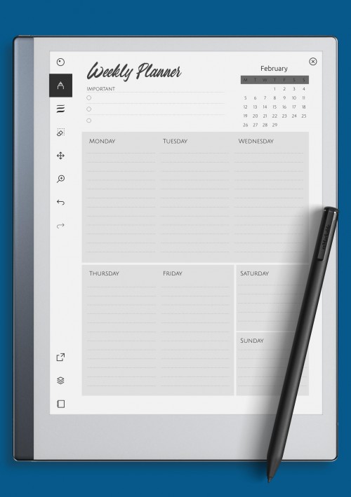 reMarkable Week Plan Template