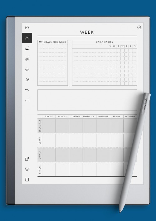 reMarkable Weekly Fitness and Meal Plan Template
