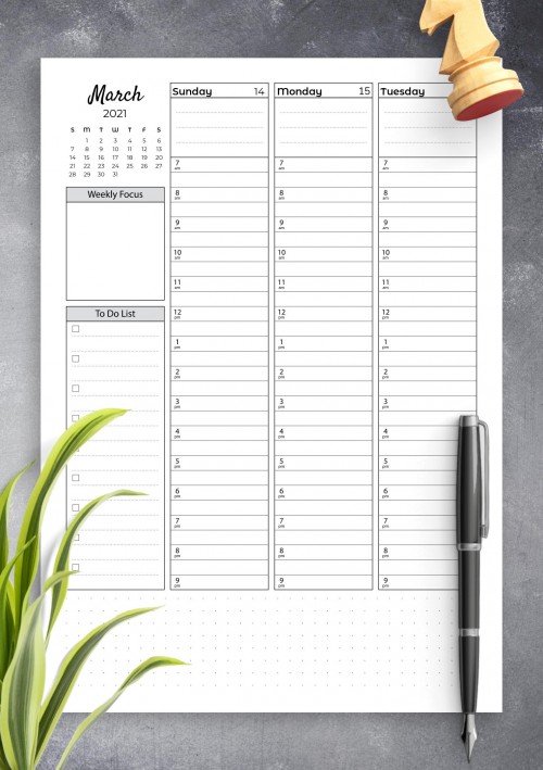 Printable Weekly Planner Templates - Download PDF
