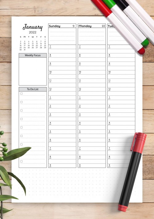 2022 Weekly Planner Floral Print Planner Agenda Makes Nice Desk