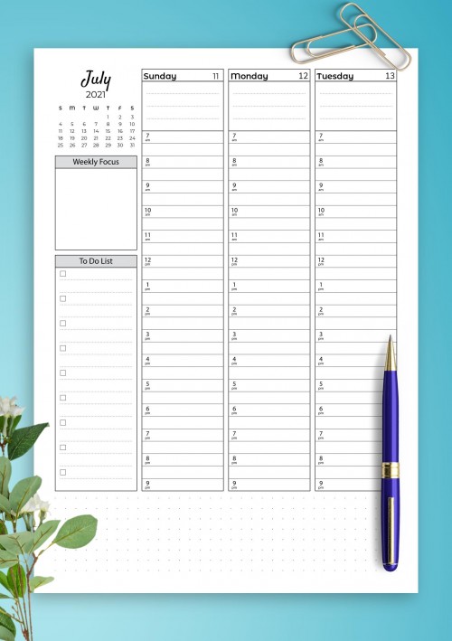printable weekly planner templates download pdf