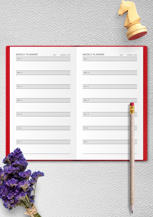 TN Weekly Planner – Horizontal Days