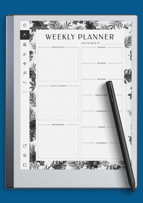 reMarkable Weekly Planner with Main Goals