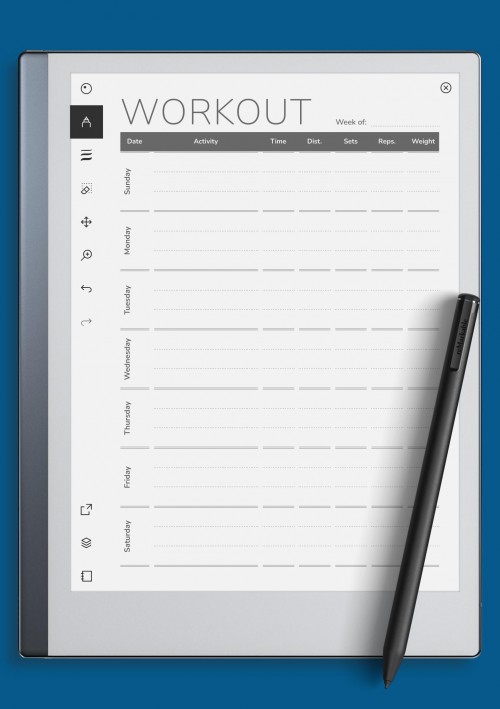 reMarkable Weekly Workout Template