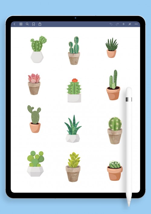 Wonderful Succulents Sticker Pack for iPad