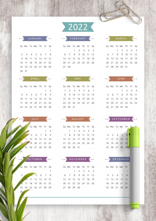 printable mini calendar 2022