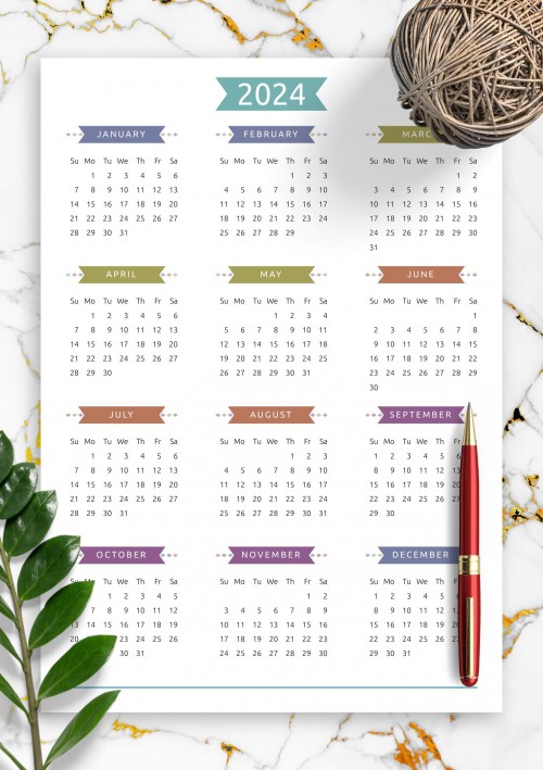 2024 Calendar - Casual Style
