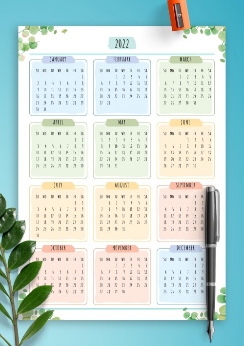 2022 Calendar - Floral Style