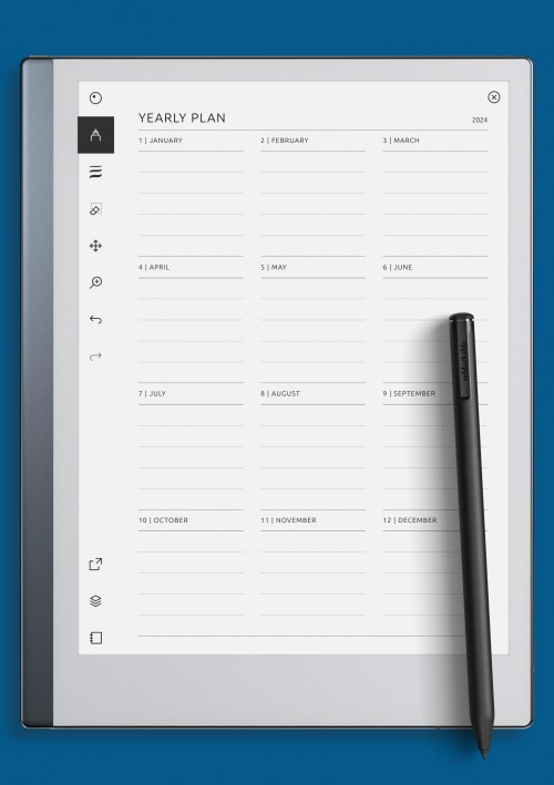 reMarkable Yearly Plan Template