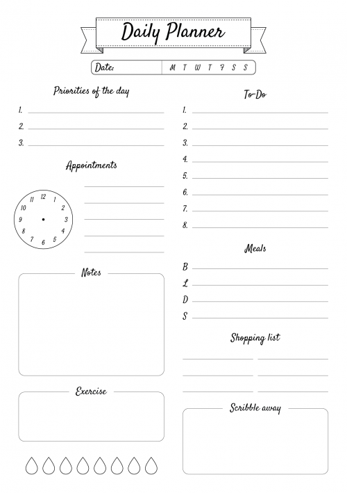 daily planner templates printable