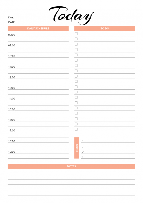 Daily planner templates printable