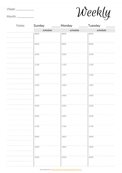 free printable weekly planner templates download pdf