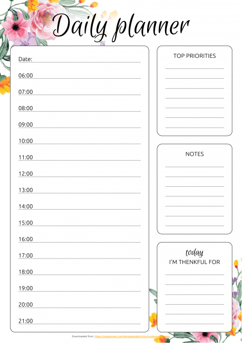 printable daily time schedule form pdf