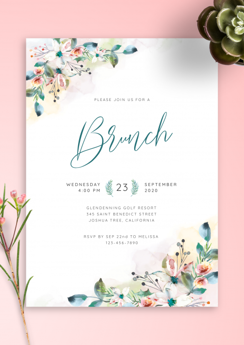 Brunch Invitations Download or Order printed